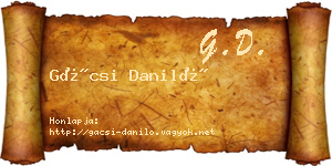 Gácsi Daniló névjegykártya